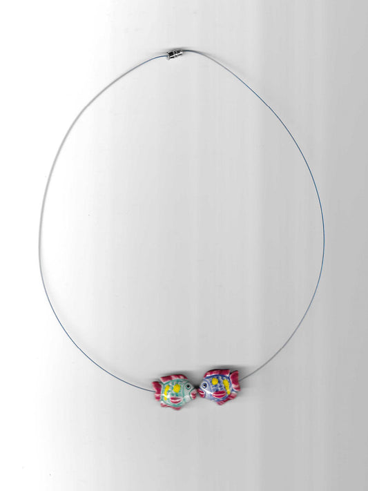 Collar peces "Besito" de Alaire, joyería ceramica contemporanea mediterranea marcas españolas