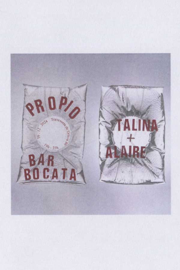 Propio en Bar Bocata : instalación de Talina + Alaire